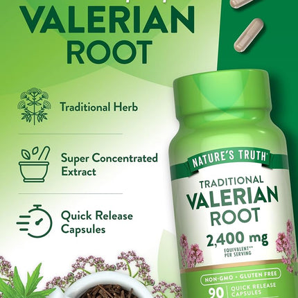 Nature's Truth Valerian Root 1200 mg Supplement, 90 Count