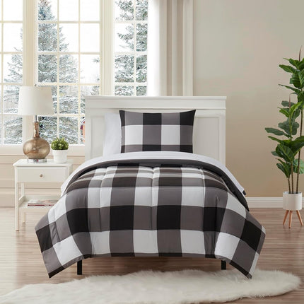 5 Piece Comforter Set Bed in a Bag Buffalo Check C