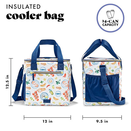 Fit & Fresh, 24-Can Soft Cooler Bag Insulated Leak-Resistant, Portable Soft Cooler, Large Cooler, Soft Sided Cooler Bag, Travel Cooler, Al Fresco
