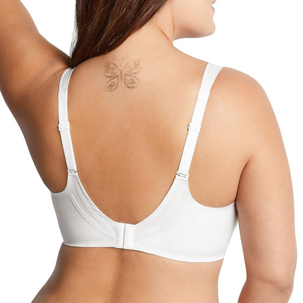 Bali Women's Comfort Revolution Wirefree, Soft Touch Ultimate Wireless Support Bra, Opaque, White, XXL