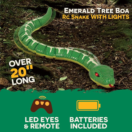 Terra by Battat Remote Control Snake, Emerald Tree Boa, Green, Animals