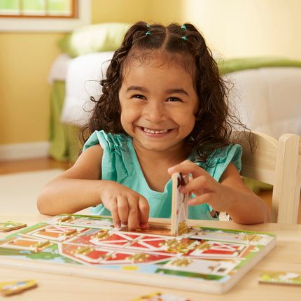 Tablero magnético de la granja de Melissa & Doug: Tablero magnético de la granja, 30.48 cm (largo) x 22.86 cm (ancho) x 1.91 cm (alto), 4592