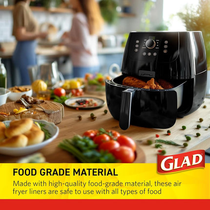 Glad Air Fryer Liners, Nonstick and Heat Resistant, Food Grade Material, Suitable for Round and Square Air Fryers, Air Fryer Accessories, 6.5" x 6.5" - 100 Count