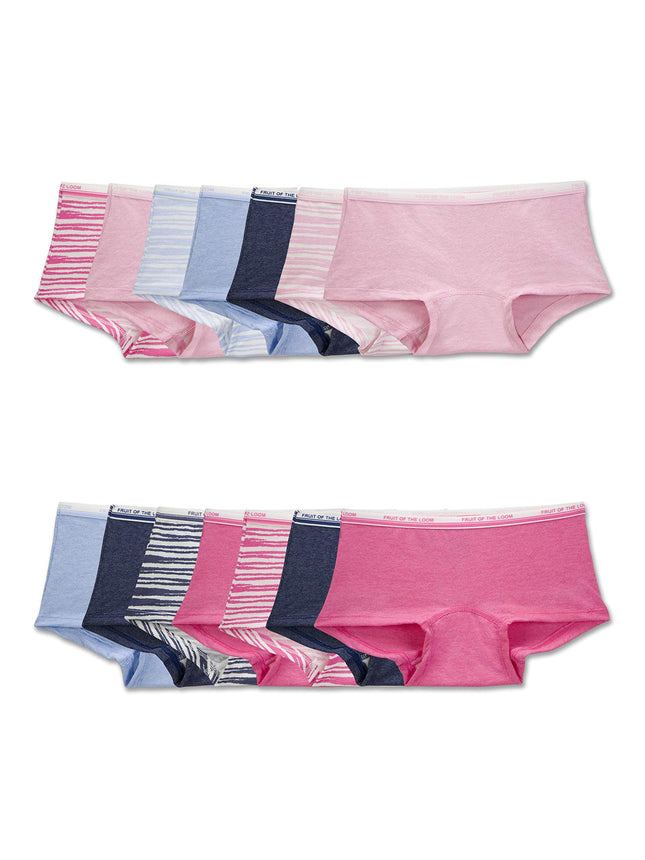 Fruit of The Loom Girls' Cotton Boyshort Underwear