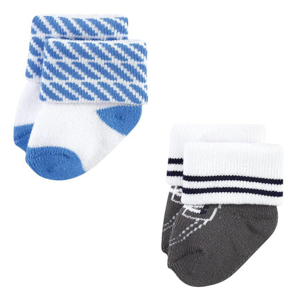 Hudson Baby baby-boys Cotton Rich Newborn and Terry Socks, Nautical 12-pack, 0-6 Months