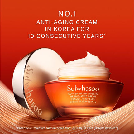 Sulwhasoo Concentrated Ginseng Renewing Cream: Travel Sized Cream to Hydrate, Visibly Firm, and Visibly Soften Lines & Wrinkles, 0.33 fl. oz.