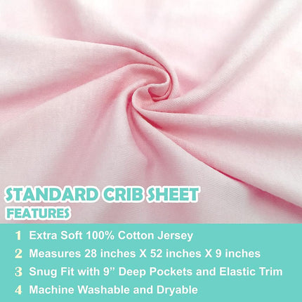American Baby Company 2 Pack 100% Cotton Value Jersey Knit Fitted Crib Sheet for Standard Crib and Toddler Mattresses, Pink, for Girls
