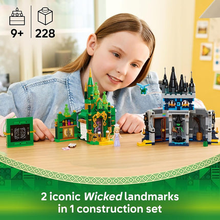 LEGO Wicked Emerald City & Kiamo Ko Castle Toy - Play & Display Model - incl. Elphaba & Glinda Mini Dolls, plus a Monkey & Accessories - Gift for 9+ Year Old Girls & Movie Fans - 75689