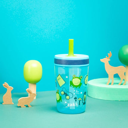 Zak Designs Campout Kelso 15oz Leak-Proof Toddler Straw Cups, 2-Pack