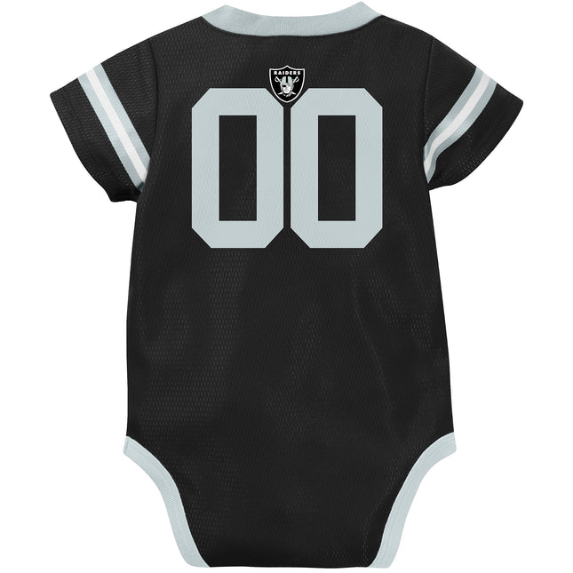NFL Oakland Raiders Team Jersey Bodysuit, black/silver Oakland Raiders, 3-6 Months (138781160RAD06M-003)