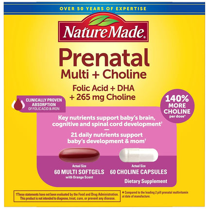 Nature Made Prenatal Vitamin Softgels + Choline Ca