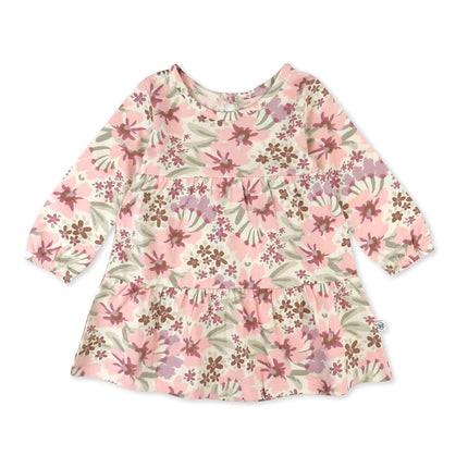 Lots et robes courts HonestBaby en coton 100 % biologique pour bébés et tout-petants garçons, filles, unisexes, motif floral peint rose, 6-9 mois