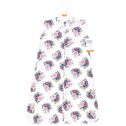Gigoteuse sans manches en coton pour bébés Hudson Baby, Couverture, Imprimé floral rose et marine, 12-18 mois