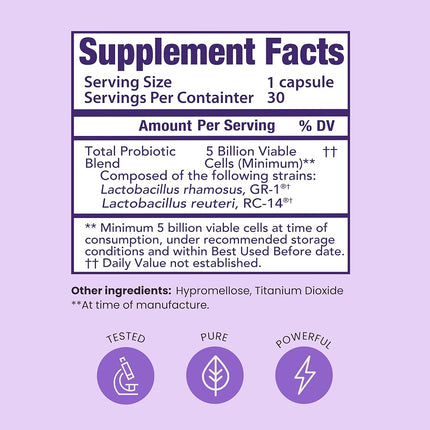 Pro-Fem - #1 Vaginal Probiotics for Feminine Health, Clinically Proven to Promote Yeast & pH Balance, Urinary Tract Health, Works in 7 Days, 30 Capsules