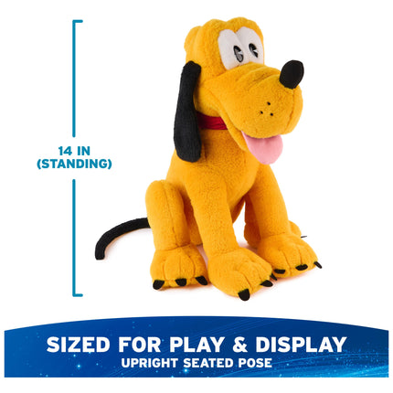 Peluche Clásico Oficial de Pluto de Disney GUND, Mickey y sus amigos, Animal de peluche de coleccionista de lujo para edades de 1 año en adelante, Amarillo, 35,5 cm