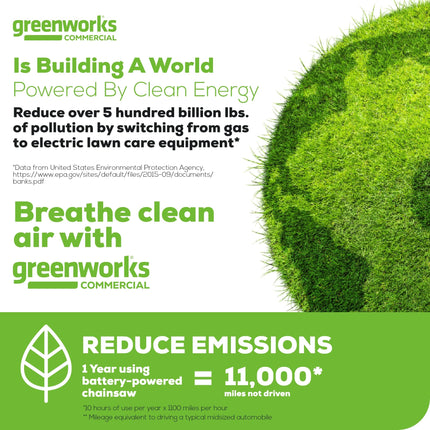 Motosierra inalámbrica Greenworks 82V de 16" sin escobillas (2.4 kW) (225 cortes por carga), batería de 4.0 Ah y cargador rápido de doble puerto (ideal para paisajistas y profesionales)