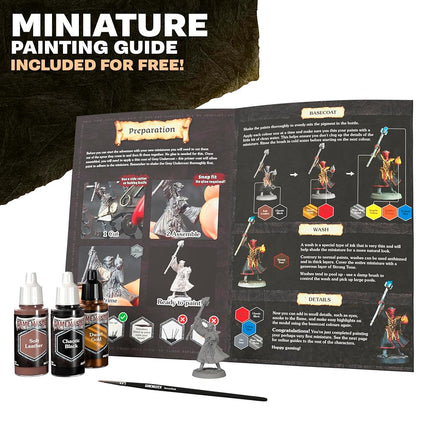 The Army Painter, GameMaster: Adventure Starter Role-Playing Paint Set, 15 x 18ml Warpaints Fanatic Acrylic Paints, incl. a Brush-On Primer, 5 Free Miniatures & 1 Brush - for Warhammer & DND