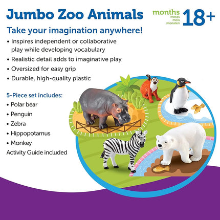 Learning Resources Jumbo Zoo Animals, Multi, LER0788