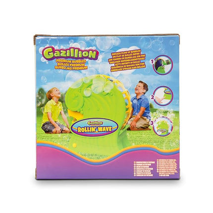 Gazillion Bubbles Gazillion Premium Rollin Wave Bubble Machine I Unleashes an Endless Flow of Bubbles I Includes safe non toxic 4oz premium solution I For Kids ages 3+