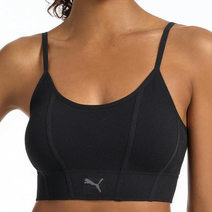 PUMA Women's 2 Pack Seamless Sports Bra, White/Bla