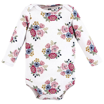Bodysuits de Algodón de Manga Larga de Hudson Baby para Bebé Niña, Paquete de 7, Girls World, 3-6 Meses