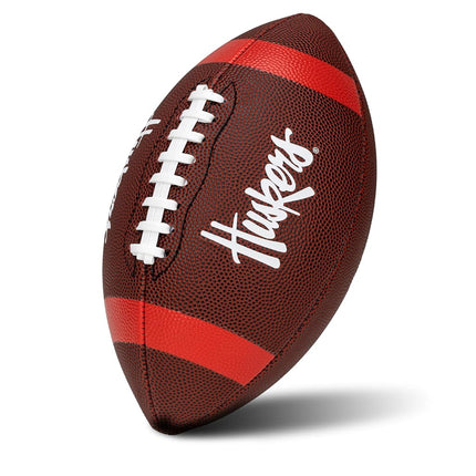Franklin Sports Nebraska Huskers Kids NCAA Youth Football - Official College Team Junior Footballs with Team Logos for Kids - Junior Size PVC Ball - Backyard + Tailgate Ball - 8.5"