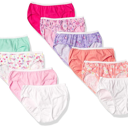 Hanes Culottes Coton pour Tout-Petites Filles, Paquet de 10, Taille 4/5, Couleurs Assorties