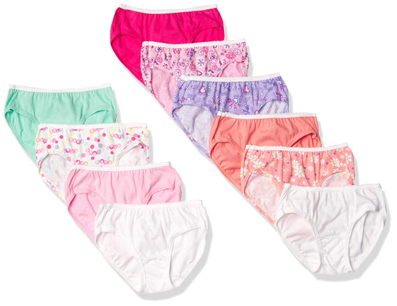 Hanes Toddler Girls Cotton Hipsters 10-Pack, 4/5, 