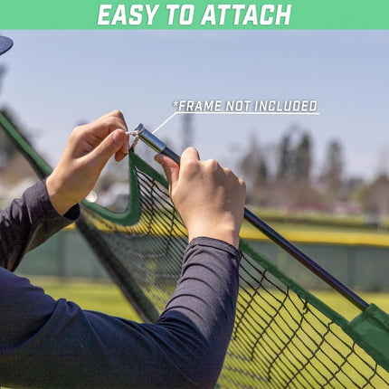 GoSports Team Tone Replacement 7 ft x 7 ft Baseball/Softball Net - Compatible with GoSports Brand 7 ft x 7 ft Baseball Net - Frame Not Included - Green