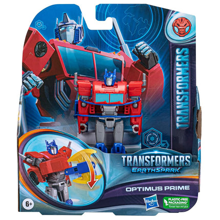 Transformers Toys EarthSpark Warrior Class Optimus Prime, 12.5-cm Action Figure, Robot Toys for Children Aged 6 and Up