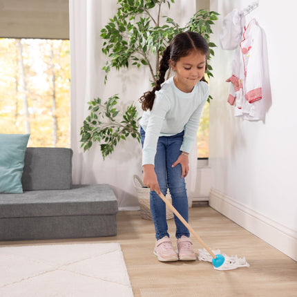 Melissa & Doug Let's Play House! Dust, Sweep & Mop | Wooden Toy | 6 Piece Pretend Play Cleaning Set | 3+ | Gift for Boy or Girl