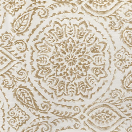 Elrene Home Fashions Savannah Boho Paisley Water- and Stain-Resistant Vinyl Tablecloth with Flannel Backing, 52 Inches X 70 Inches, Rectangle, Taupe