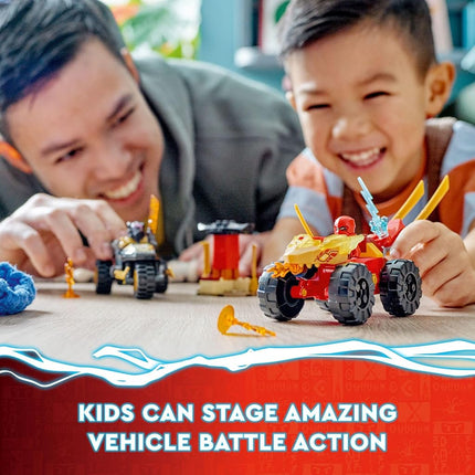 LEGO NINJAGO Kai and Ras’ Car and Bike Battle 71789 Beginner Building Toy Set, Features a Ninja Car Toy and Bike Plus 2 Minifigures, Birthday Gift for Toddlers and Kids Who are Little Ninja Fans