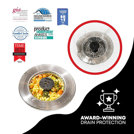 SinkShroom Kitchen Revolutionary Clog-Free Stainless Steel Sink Strainer, Black