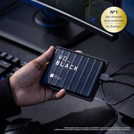 WD_Black P10 6TB Game Drive, Portable External Hard Drive, Speeds Up to 130 MB/s, Works With Console, PC, Playstation, Xbox, Save Up to 125 games, Portable Game Drive, Black