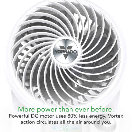 Vornado 133DC Energy Smart Compact Air Circulator Fan with Variable Speed Control, Powerful Personal Cooling, Signature Vortex Action, Adjustable Tilt, Fan for Bedroom, Kitchen, and Home, White