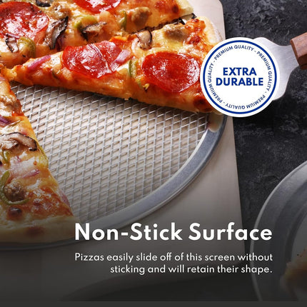 New Star Foodservice 50967 Seamless Aluminum Pizza Screen, Commercial Grade, 14-Inch, Pack of 6