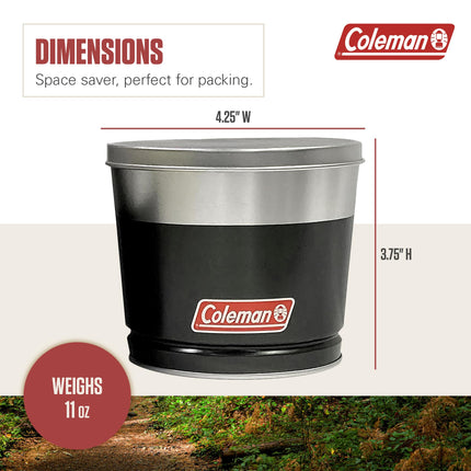 Coleman Outdoor Citronella Candle, Decorative Tin Bucket Candle for Patio, Backyard, Camping, and Outdoor Use, Up to 25 Hours Burn Time, 11oz