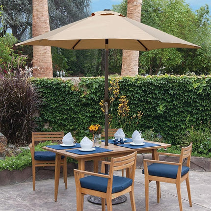 Blissun - Paraguas de patio de 7 pies, bot�n inclinable para patio, manivela (bronceado)