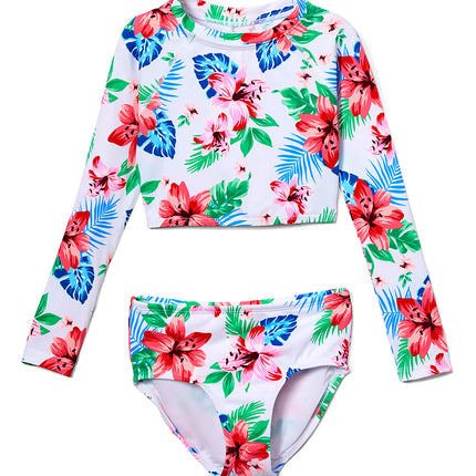 Kanu Surf Girls' Long Sleeve Rashguard UPF 50+ Two