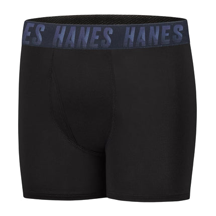 Hanes Big Moves Breathable Underwear, Performance Stretch Boxer Briefs for Boys, Moisture-Wicking, 6-Pk, Blue/Black/Red/Lime Print, Blue/Black/Red/Lime Print, Large