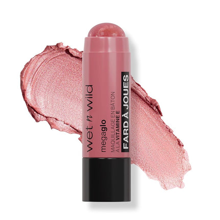 Wet n Wild, Mega Glo Vitamin E Makeup Stick, Multipurpose Blush Stick for Eyes, Cheeks and Lips, with Buildable and Blendable Formula, Travel-Ready and Retractable, Dusty Pink