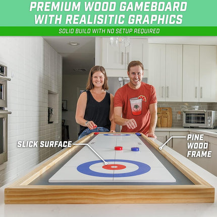 GoSports 6 foot Shuffleboard and Curling 2-in-1 Game