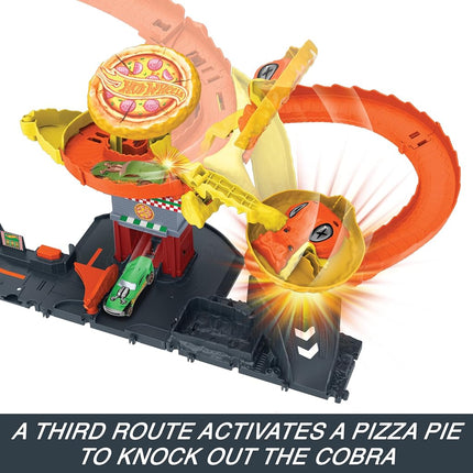 Hot Wheels City Pizza Slam Cobra Attack Playset & 1 Toy Car