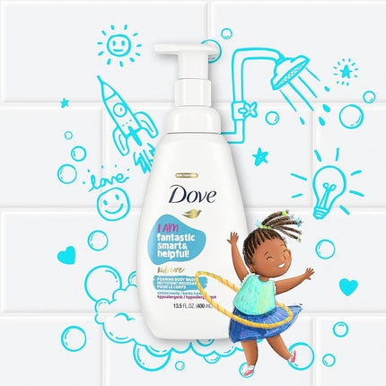 Dove Gel Douche Moussant pour Enfants Barbe à Papa Hypoallergénique, Soin de la Peau, 400 ml, Lot de 4