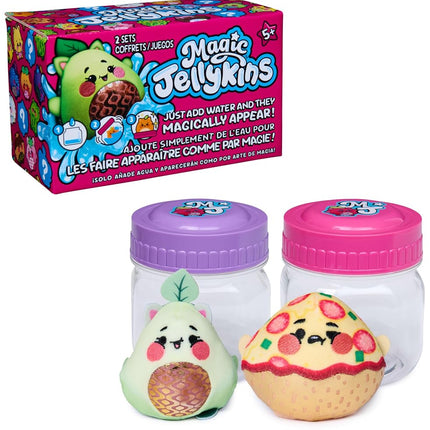 Magic Jellykins Surprise Plush Jar 2-Pack, Magical Transforming Water-Activated Toys, Mystery Box Plushies for Ages 5 and Up, Multicolour, 7,6 cm