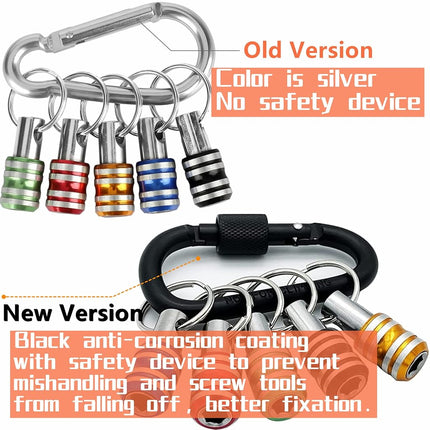 FACAINCXS Bit Holder 1/4 inch Hex Shank Screwdriver Bits Holder Extension Bar Keychain Screw Adapter Drill Change Hand-held Screwdrivers Drill Bits Holder Portable (10PCS)