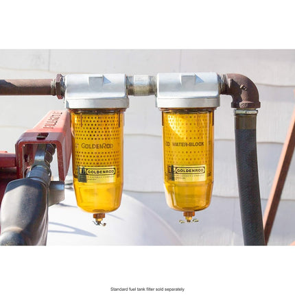 Goldenrod Dutton-Lainson Water Block Fuel Filter With 1" NPT Top Cap, Zinc Die-Cast Top-Cap and Alcohol-Resistant Polymer Bowl