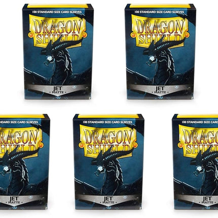 Dragon Shield 5 Packs Matte Jet Standard Size 100 ct Card Sleeves Value Bundle!