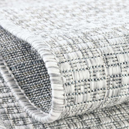 Tapis d'extérieur Unique Loom Solid Collection (2' 7" x 10' Coureur Gris clair/Ivoire)